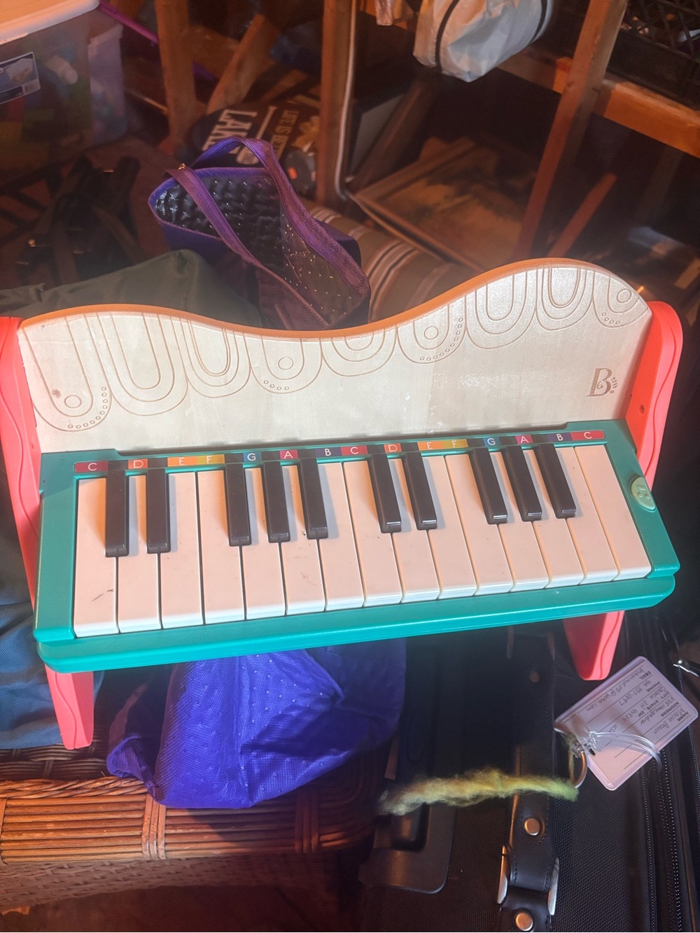 Kids Mini Keyboard Piano Toy - Teal and Pink